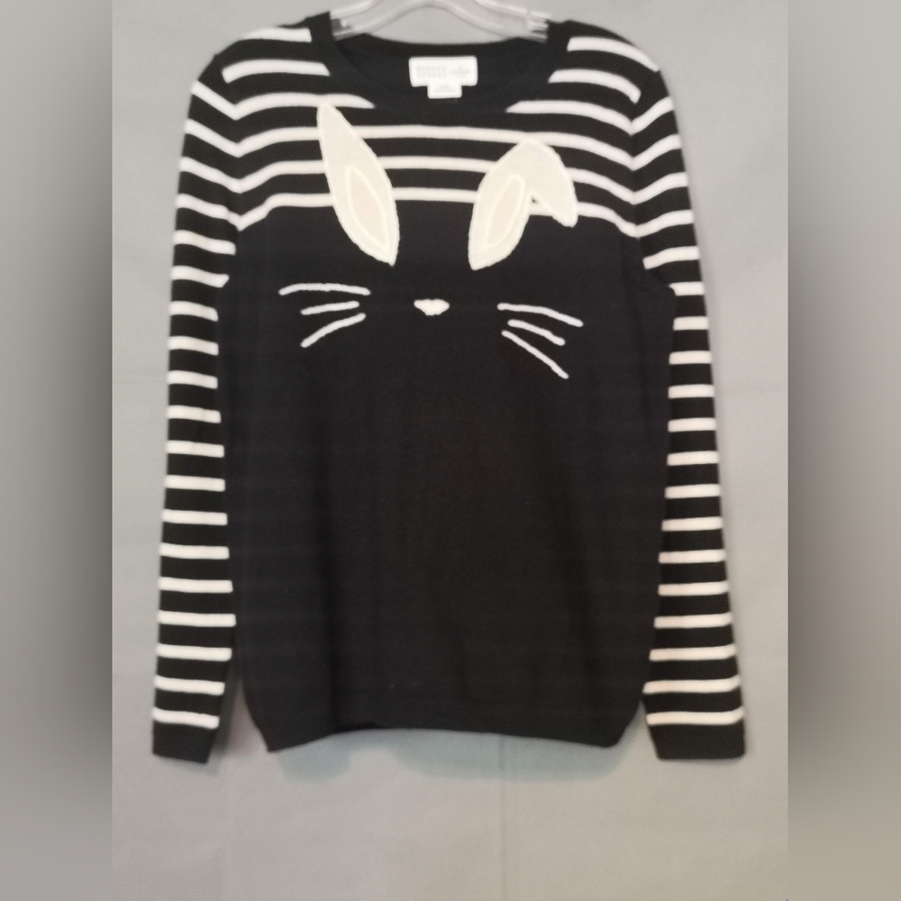 Kate Spade Striped Black Color Blocked Knit Pullover Sweater - NWT